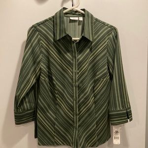 Apt 9 sage green striped button up size small
